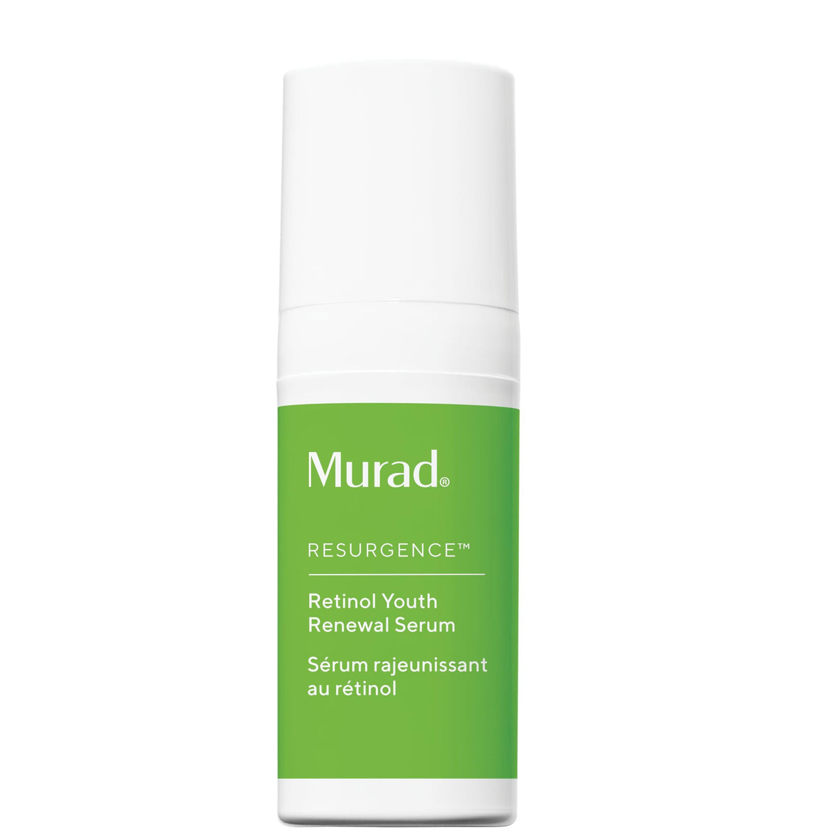Murad bottle front view showing product and premium finish benefits visible results