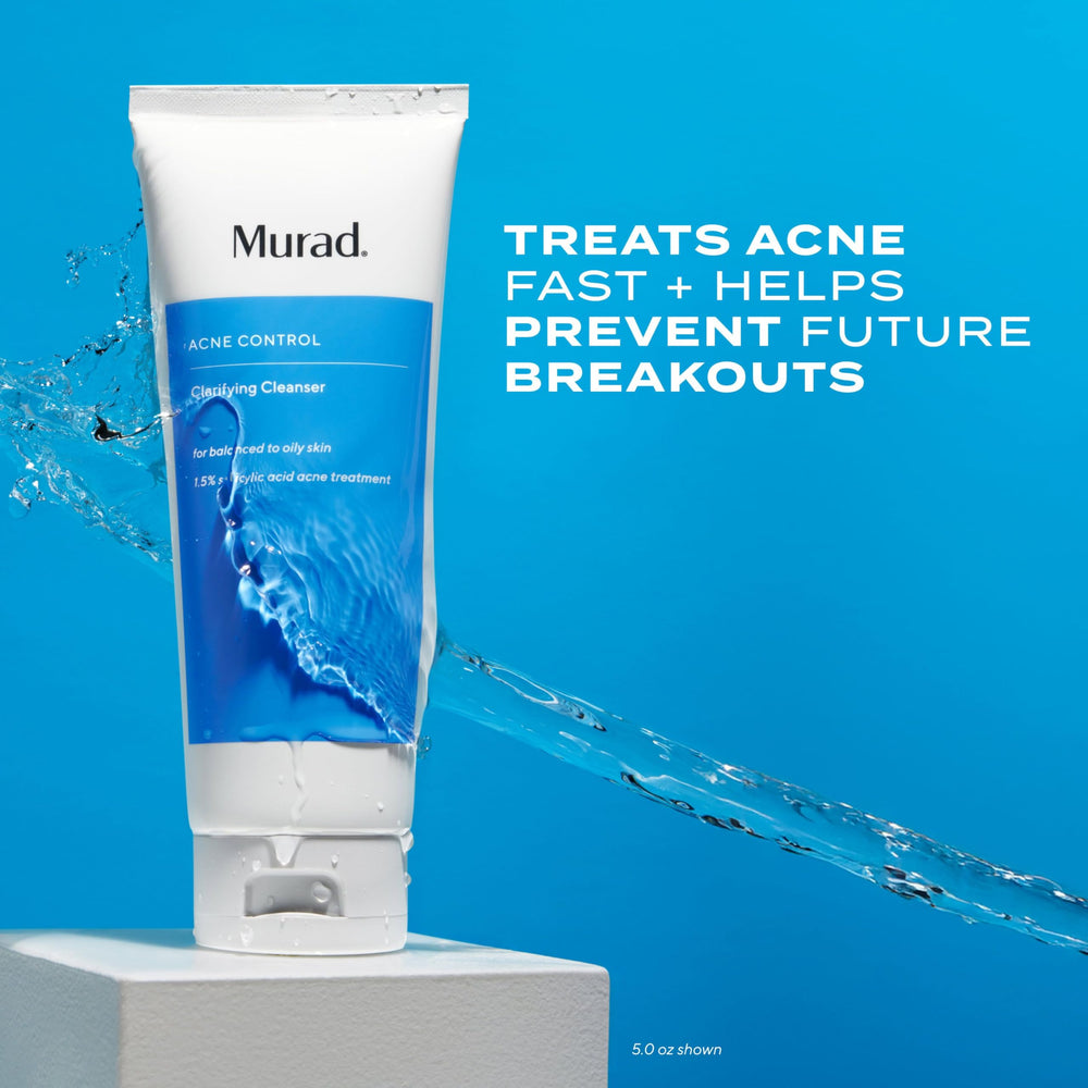 Murad 2 fl oz cleanser beside coin to show travel-friendly size benefit