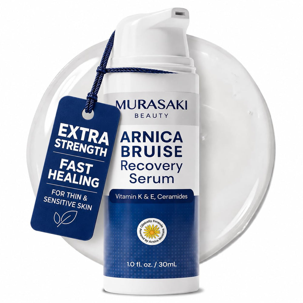 MURASAKI BEAUTY front packaging showing compact 1 oz bottle and label benefits