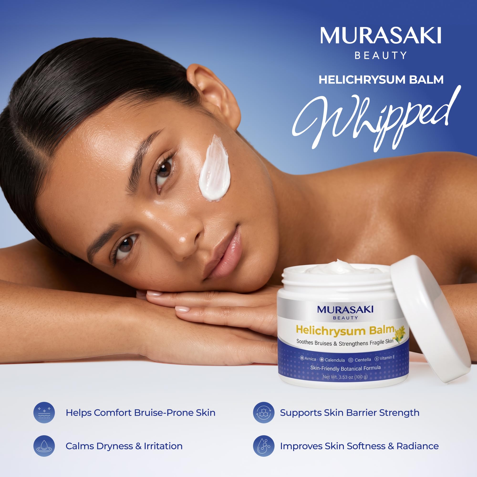 MURASAKI BEAUTY product label close-up detailing ingredients and usage guidance