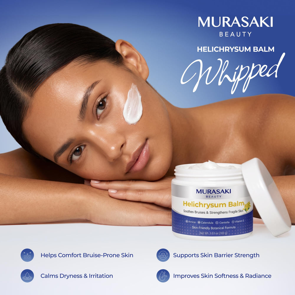 MURASAKI BEAUTY product label close-up detailing ingredients and usage guidance