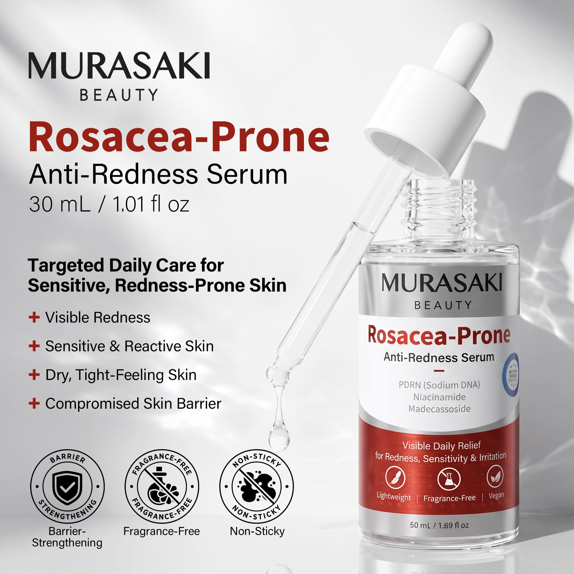 MURASAKI BEAUTY texture close-up highlights lightweight, non-sticky hydration benefit