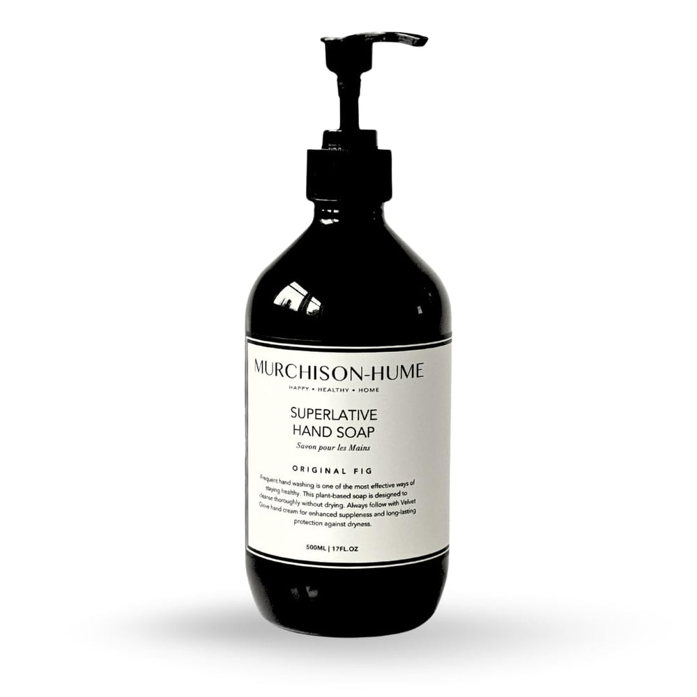 Murchison-Hume front bottle showing elegant refillable design and sink-ready style