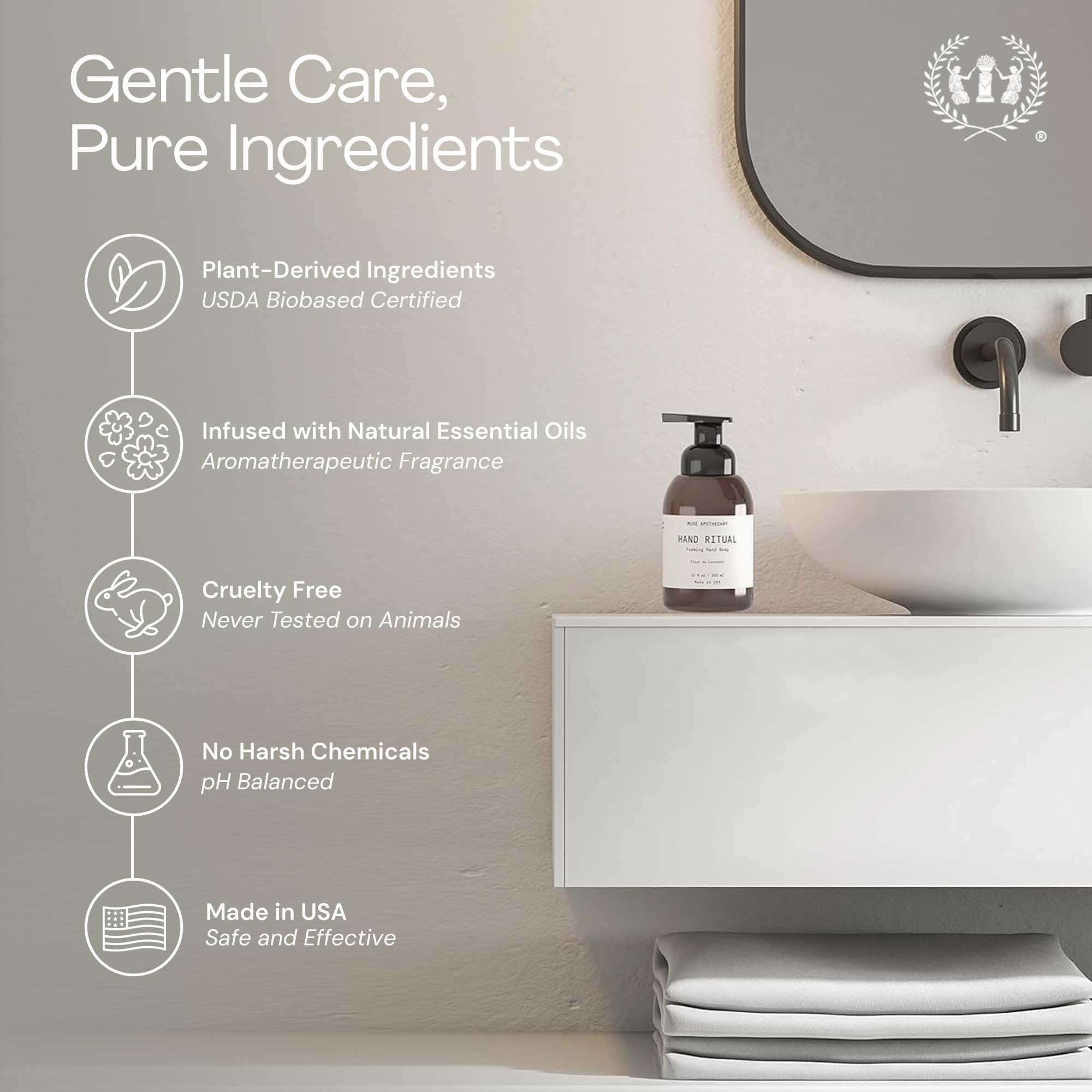 Muse Apothecary ingredients shot with aloe, eucalyptus, lavender showing natural formulation benefit