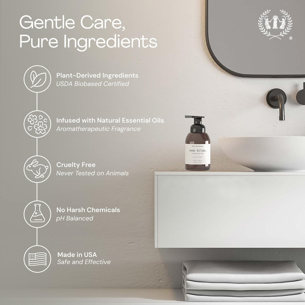 Muse Apothecary ingredients shot with aloe, eucalyptus, lavender showing natural formulation benefit