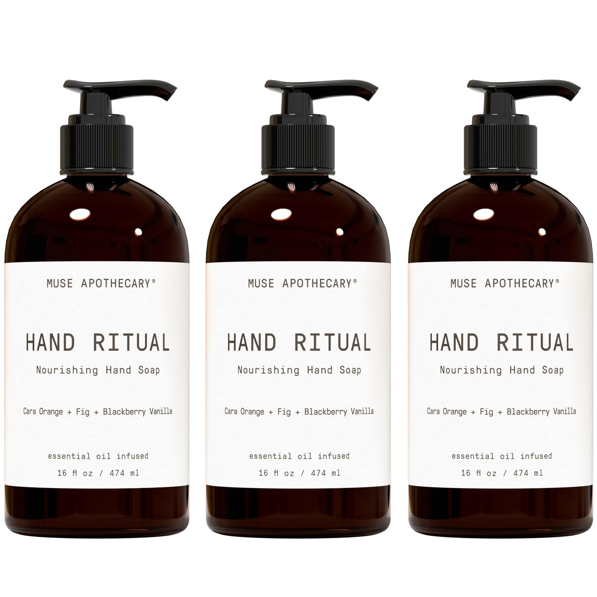 Muse Apothecary front packaging showing Cara Orange fig scent and 16 oz benefit