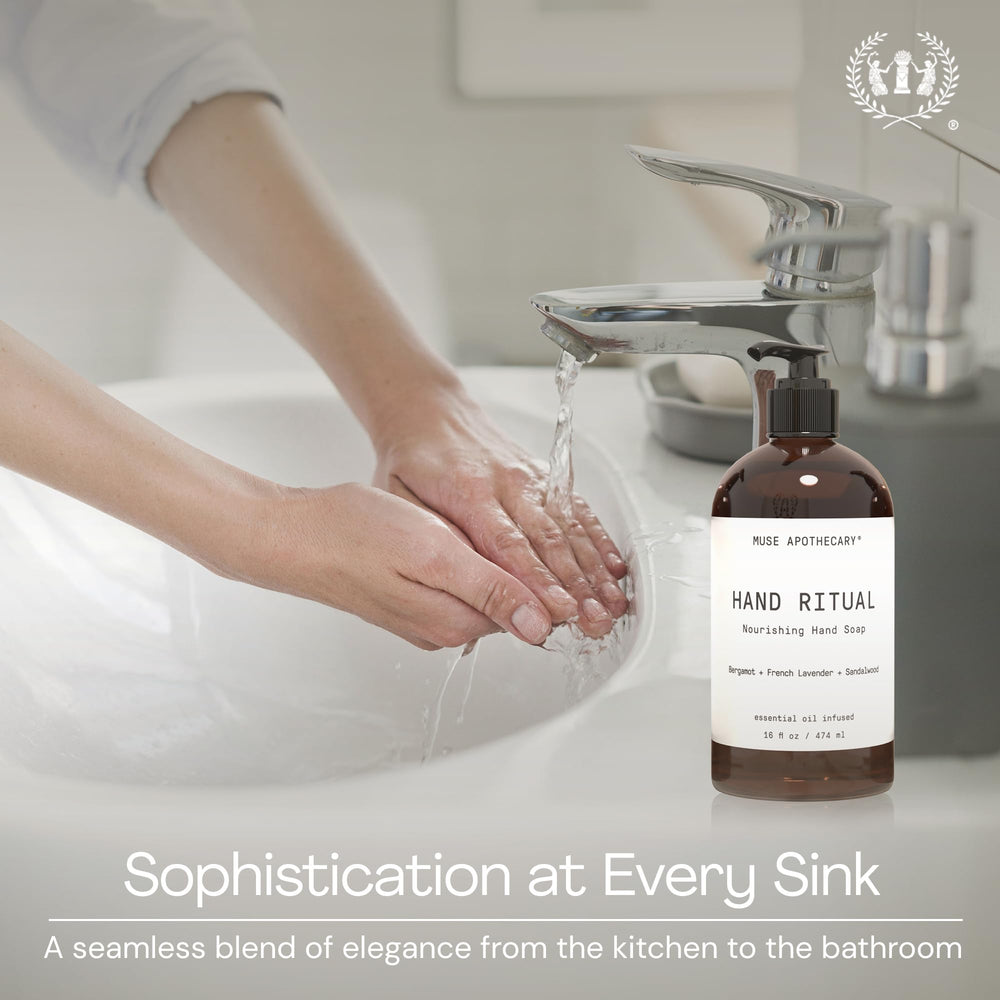 Muse Apothecary ingredient bottles with essential oils showing natural aroma benefit