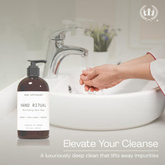 Muse Apothecary pump and label detail highlighting clean formula benefits