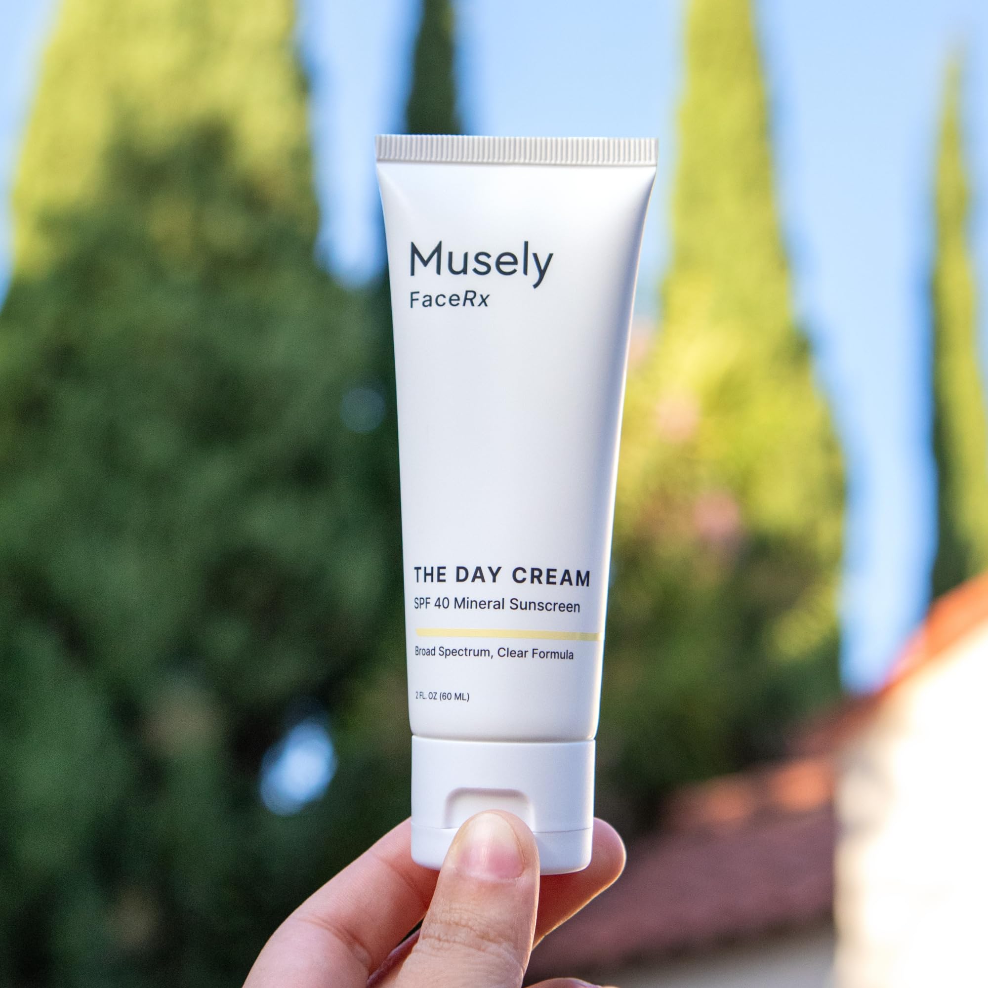 Musely in bathroom routine placed with skincare for daily protection