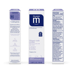 Mustela ingredient label featuring avocado extract to support skin repair
