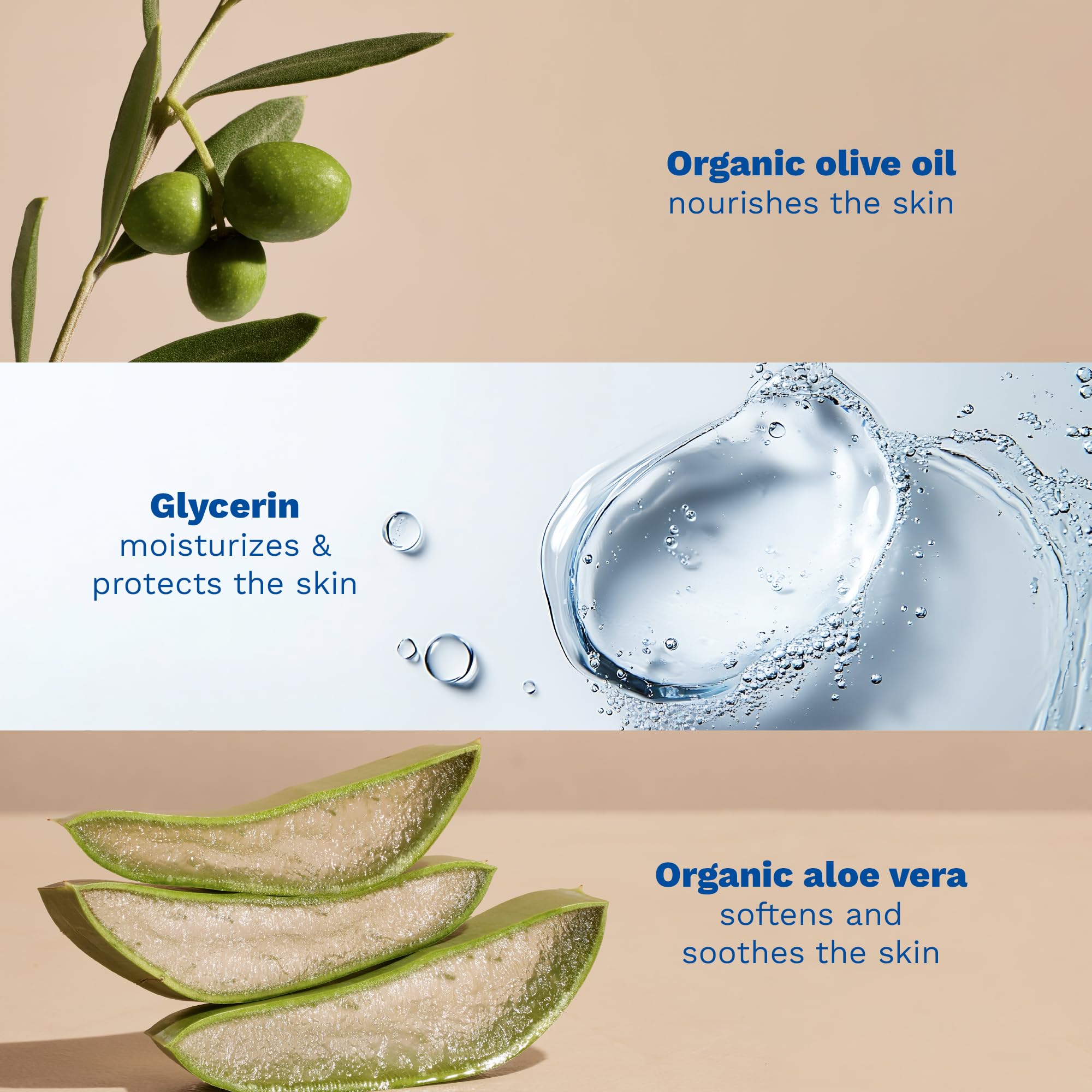 Mustela organic olive oil ingredient bottle and groves highlighting purity