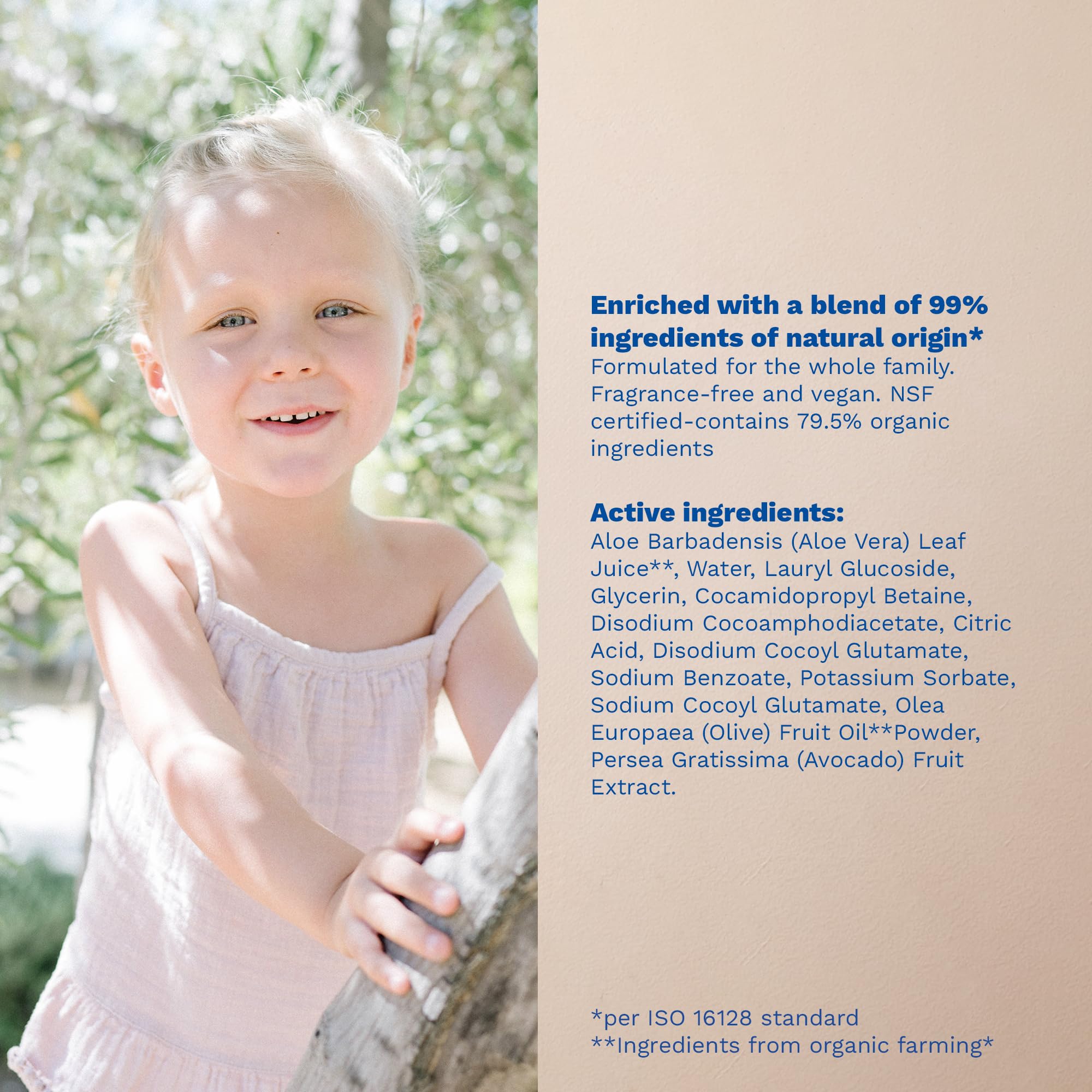 Mustela label close-up showing COSMOS ORGANIC and vegan certification