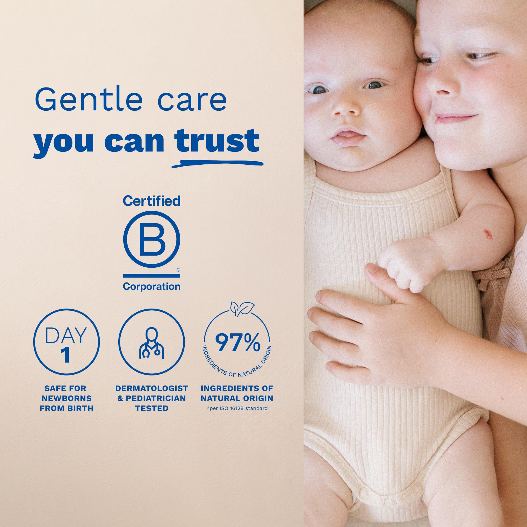Mustela honey and chamomile display showing natural extracts for soothing benefit