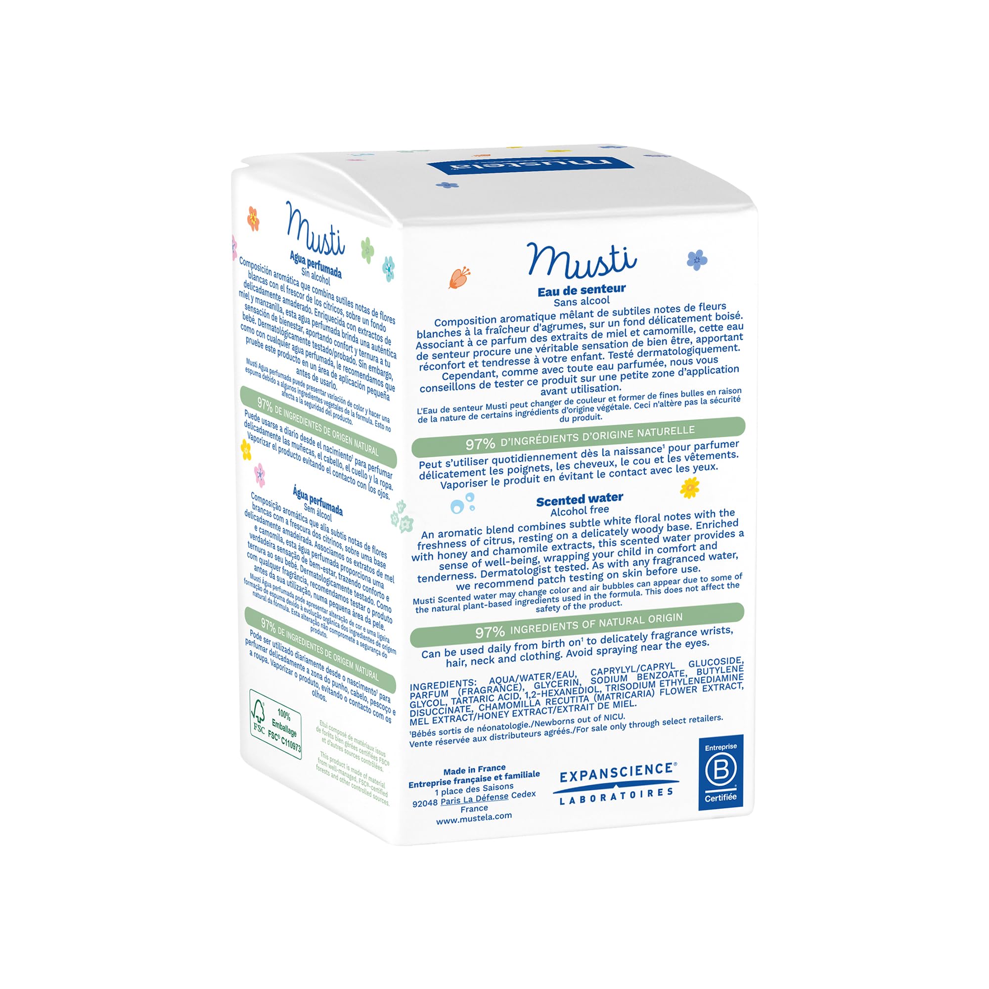 Mustela bottle tucked in diaper bag illustrating portability for outings