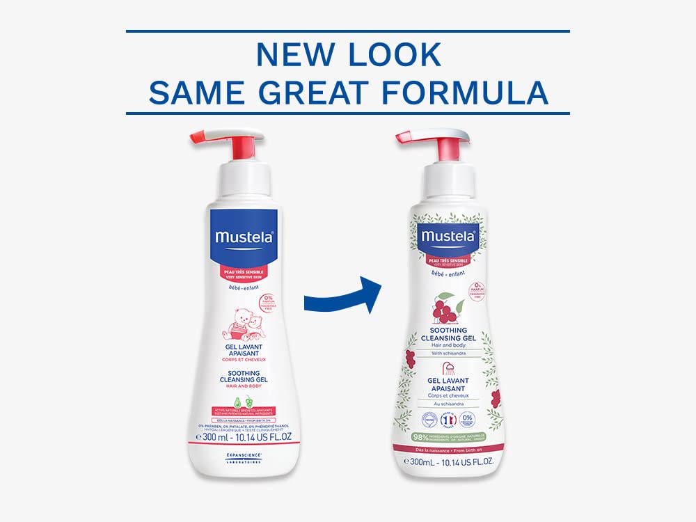 Mustela pump dispense close-up demonstrating easy one-handed use