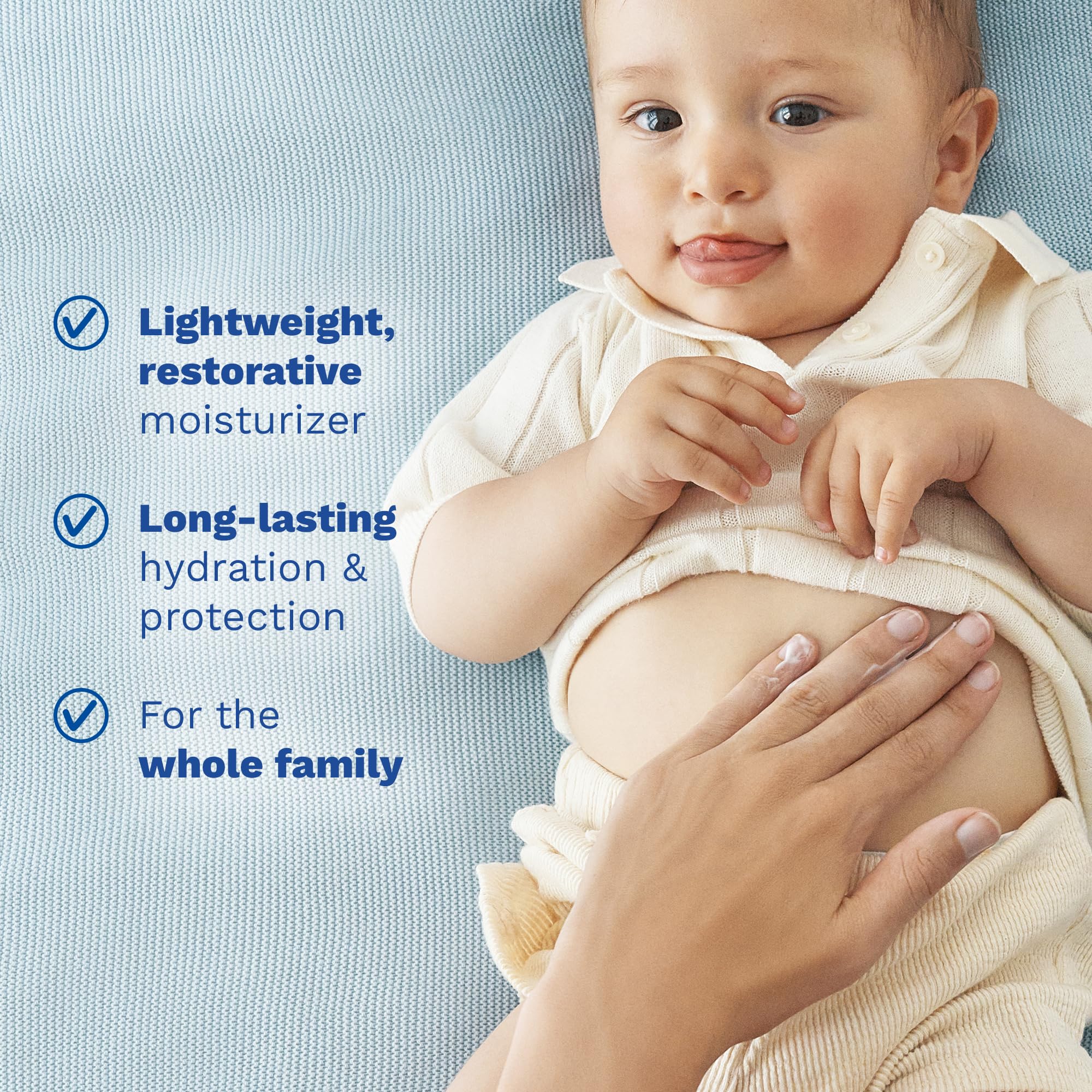 Mustela 5.07 oz bottle in hand showing compact travel-friendly size
