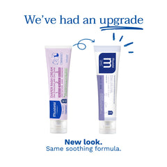 Mustela tube open with cream dispensed demonstrating easy application