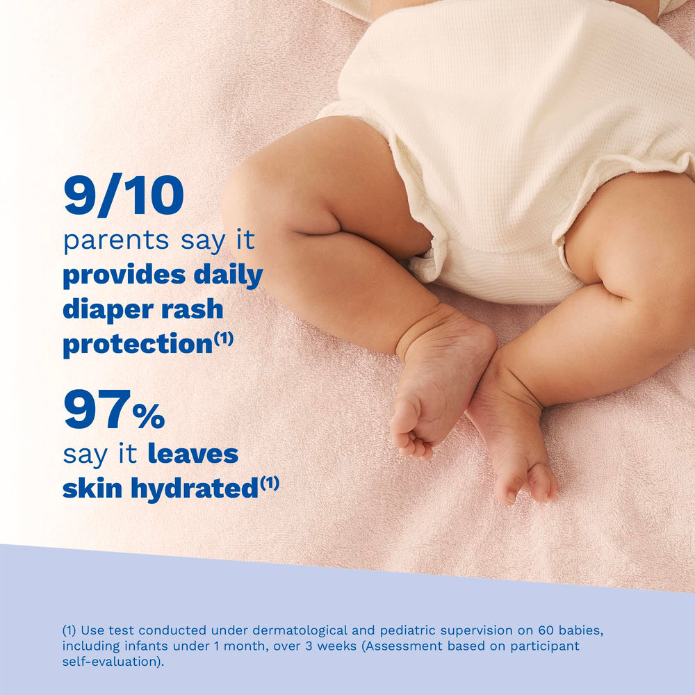 Mustela zinc oxide cream on fingertip illustrating protective barrier benefit