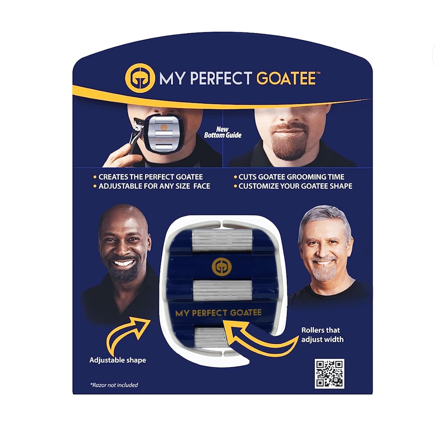 My Perfect Goatee packaging front showing tool and benefits