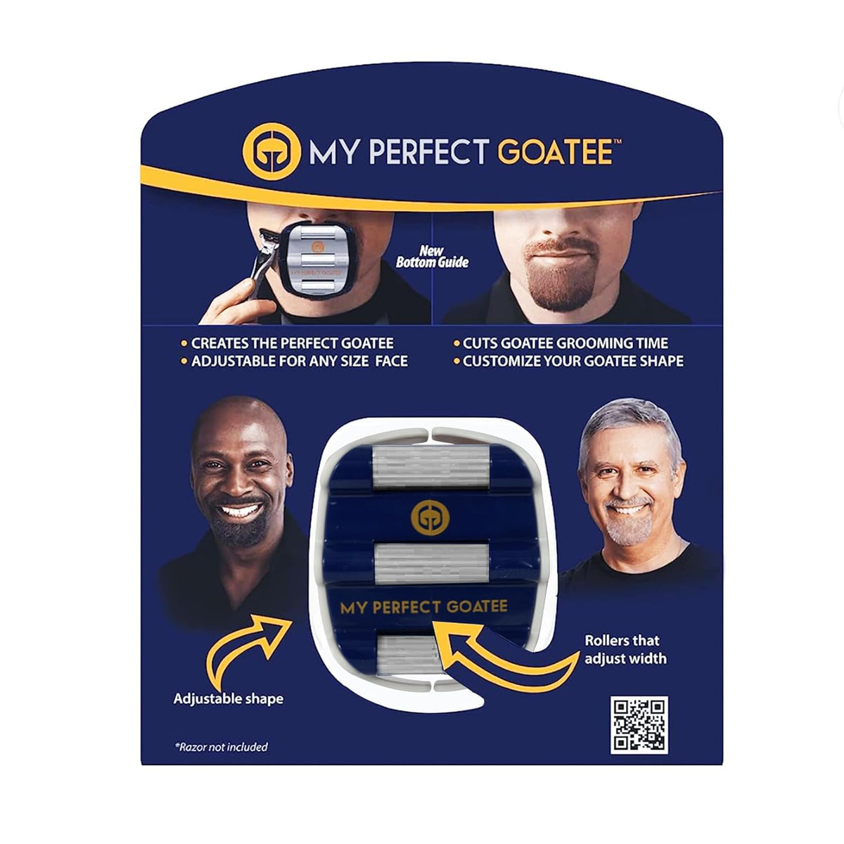My Perfect Goatee packaging front showing tool and benefits