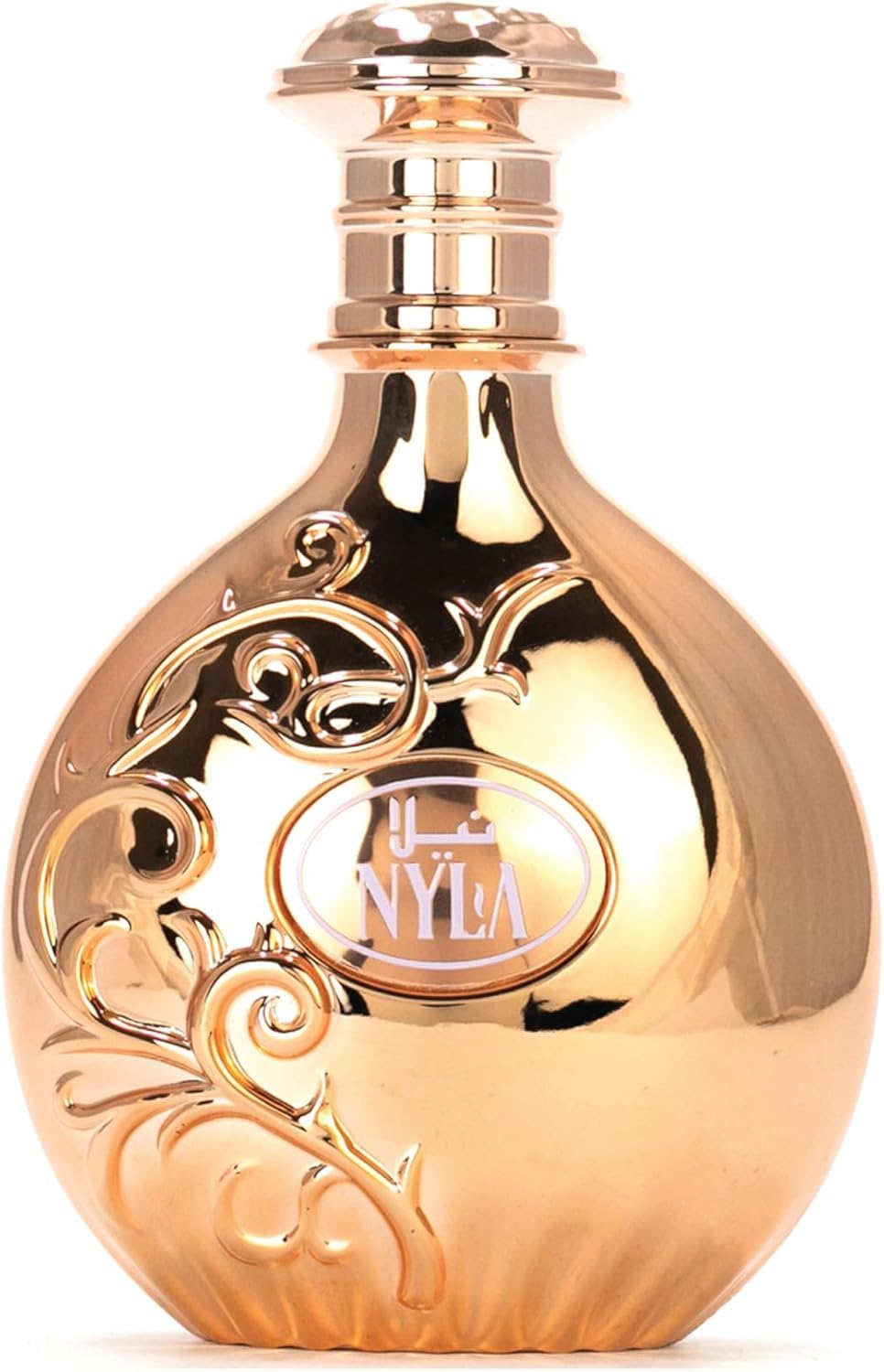 my perfumes Nyla close-up of metallic arabesque ornament detail highlighting craftsmanship