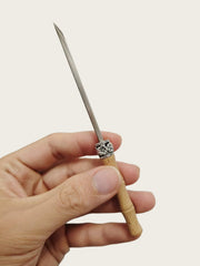 MYAROMA FINDINGS close-up of steel pin highlighting smooth taper for easy insertion