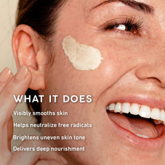 MyChelle cloudberry and pumpkin ingredients beside product, antioxidant-rich visuals