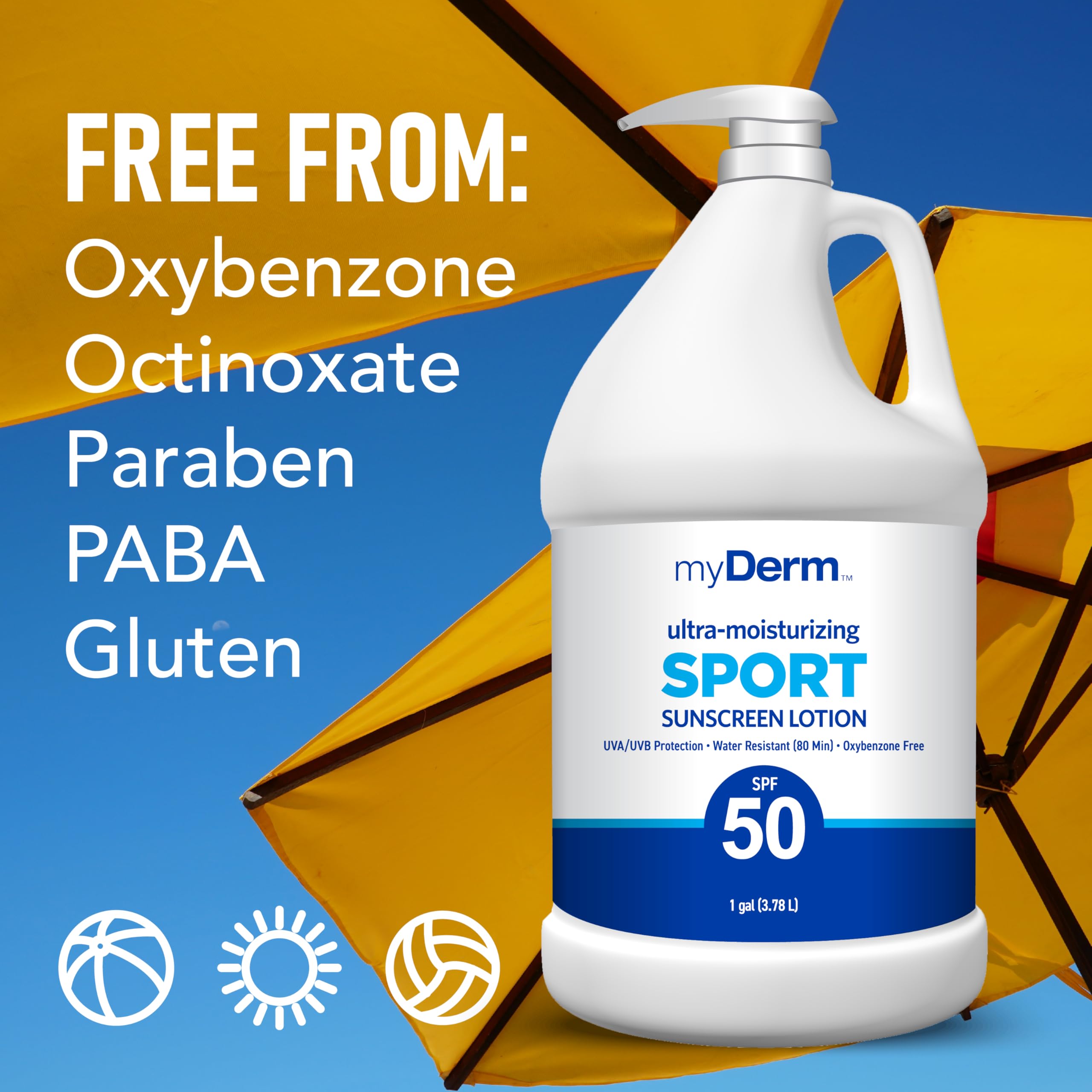 MyDerm label ingredient panel emphasizing reef-compliant benefit