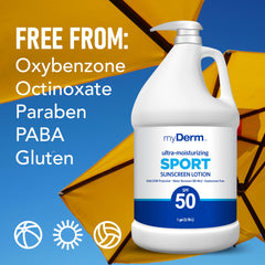 MyDerm label ingredient panel emphasizing reef-compliant benefit
