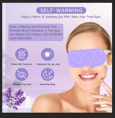 MYEBONG mask worn in bed demonstrating comforting warm steam effect