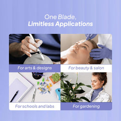 MyMed razor in use demonstrating safe downward strokes and smoother skin