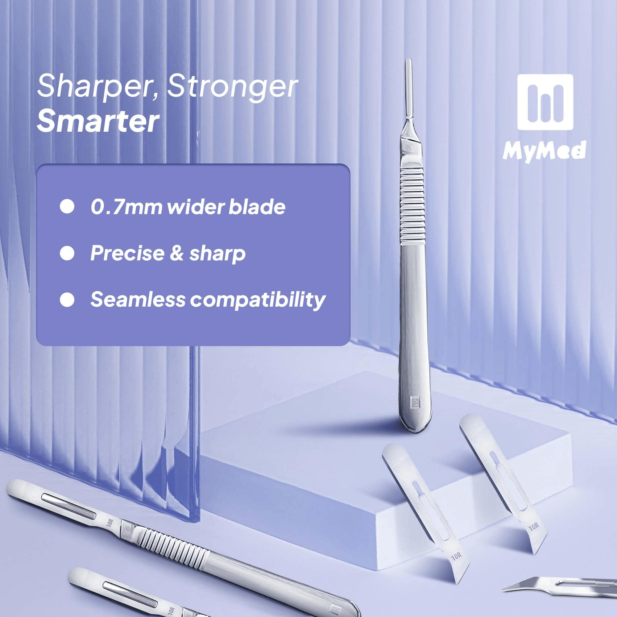 MyMed stainless steel handle detail offering steady grip and control