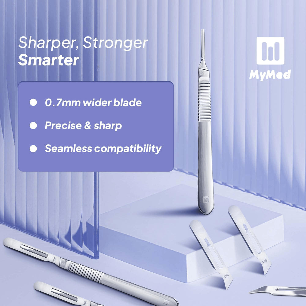 MyMed stainless steel handle detail offering steady grip and control