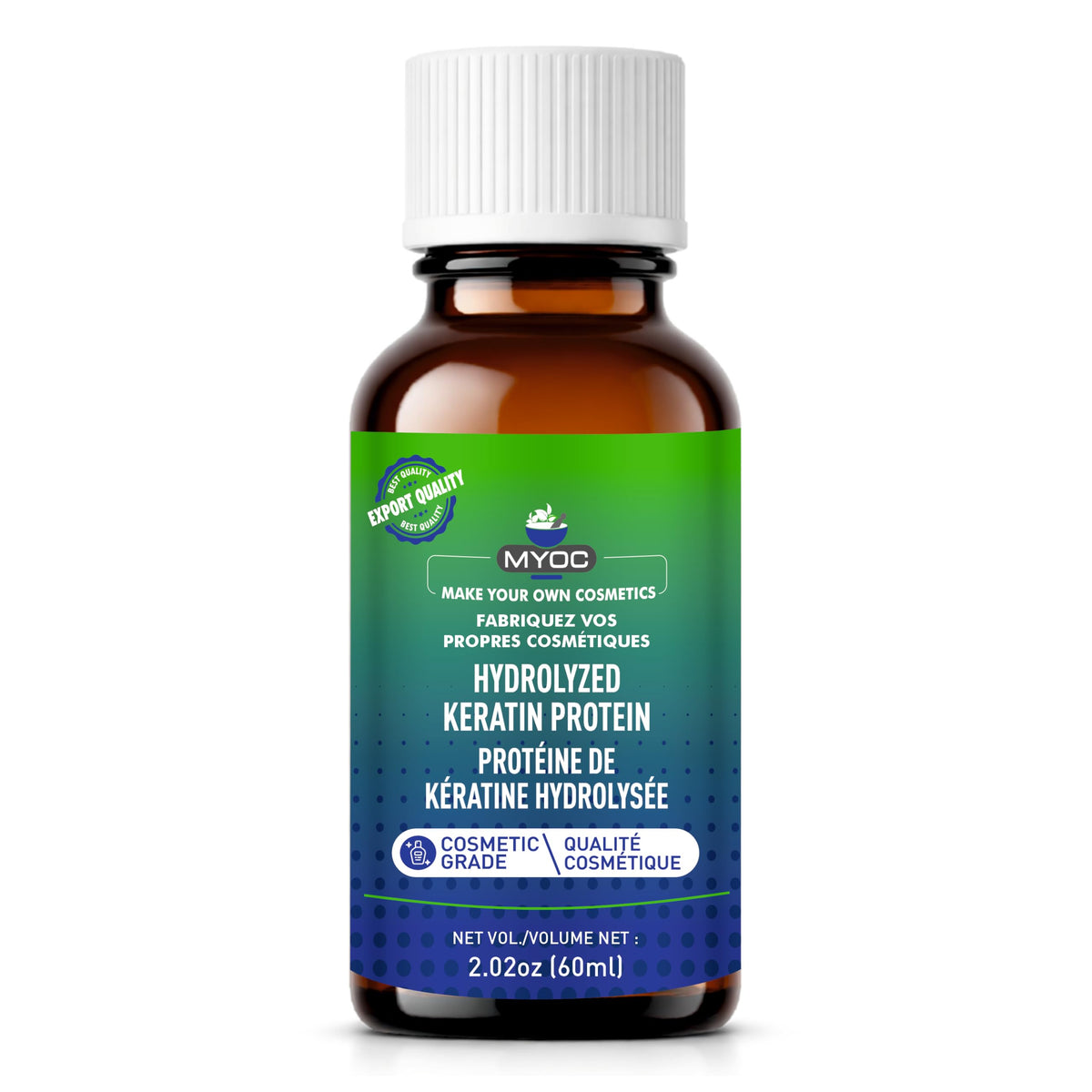 MYOC front bottle view showing product and compact size benefits