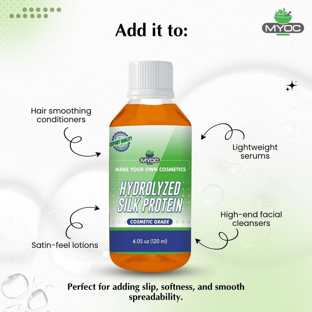 MYOC close-up texture of the silk protein solution highlighting smoothness