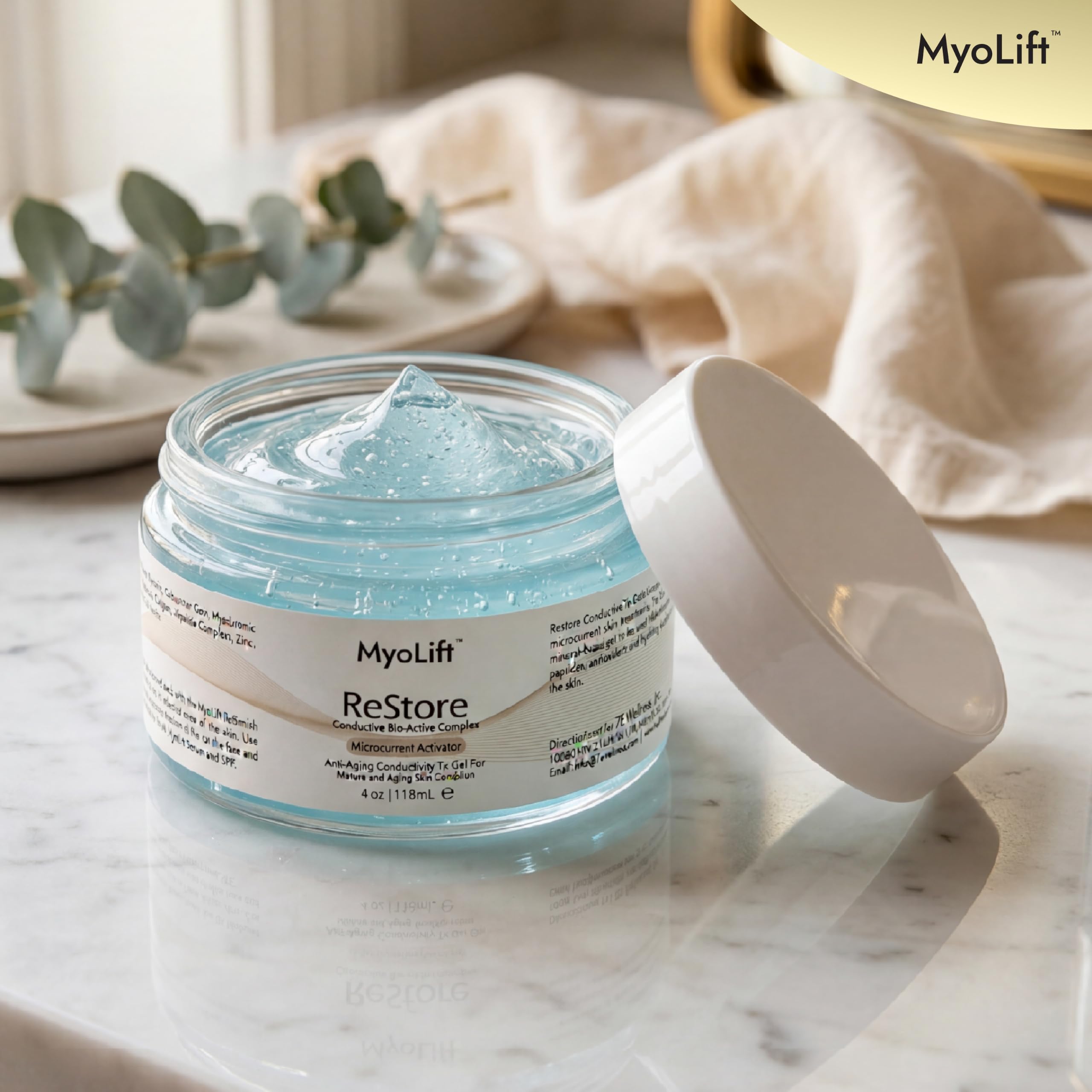 myolift gel on salon counter indicating professional treatment setup