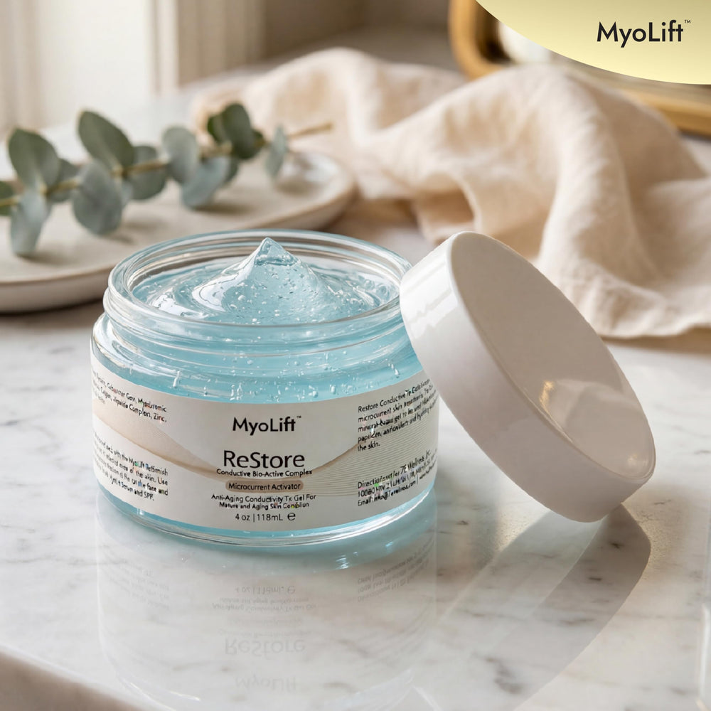 myolift gel on salon counter indicating professional treatment setup