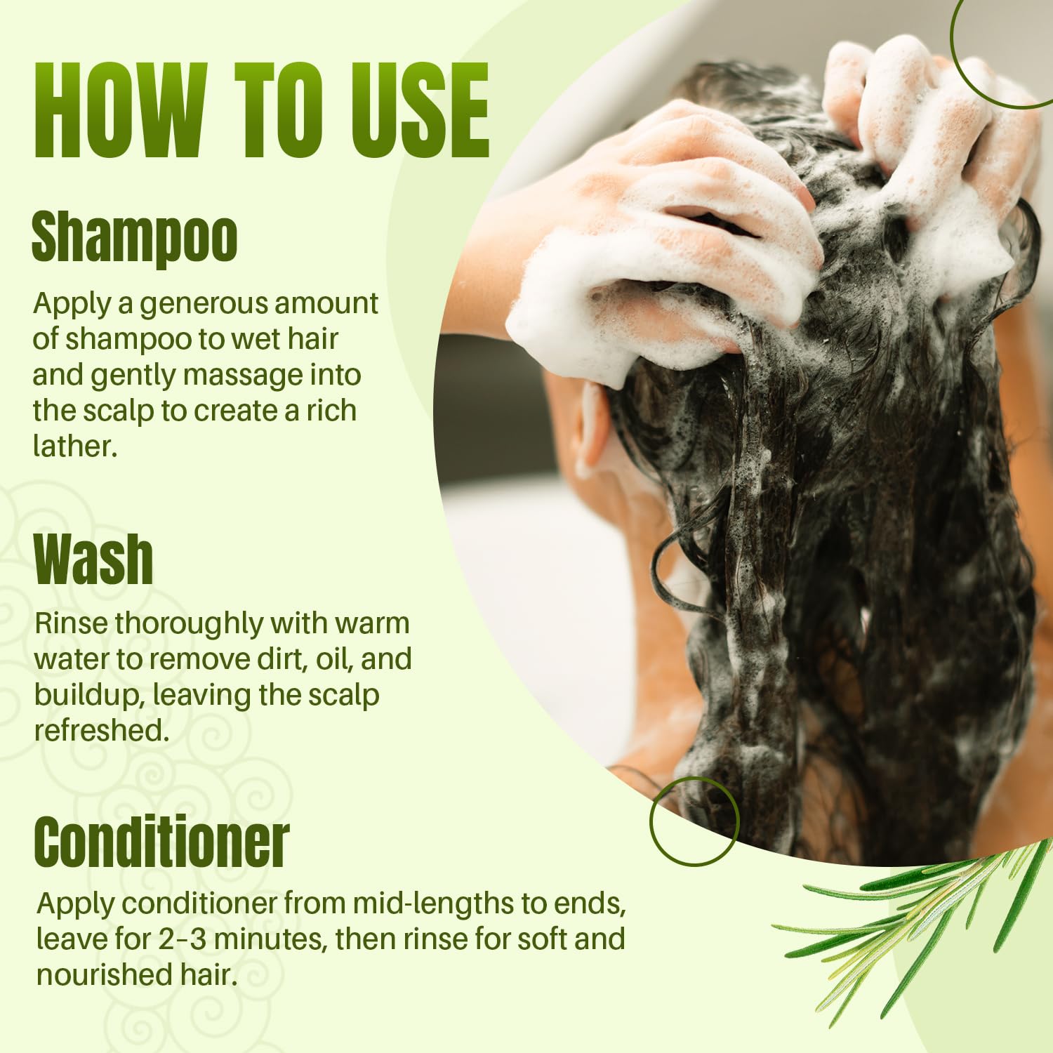 MYSTÉRE BEAUTÉ shampoo lather texture demonstrating gentle clarifying foam