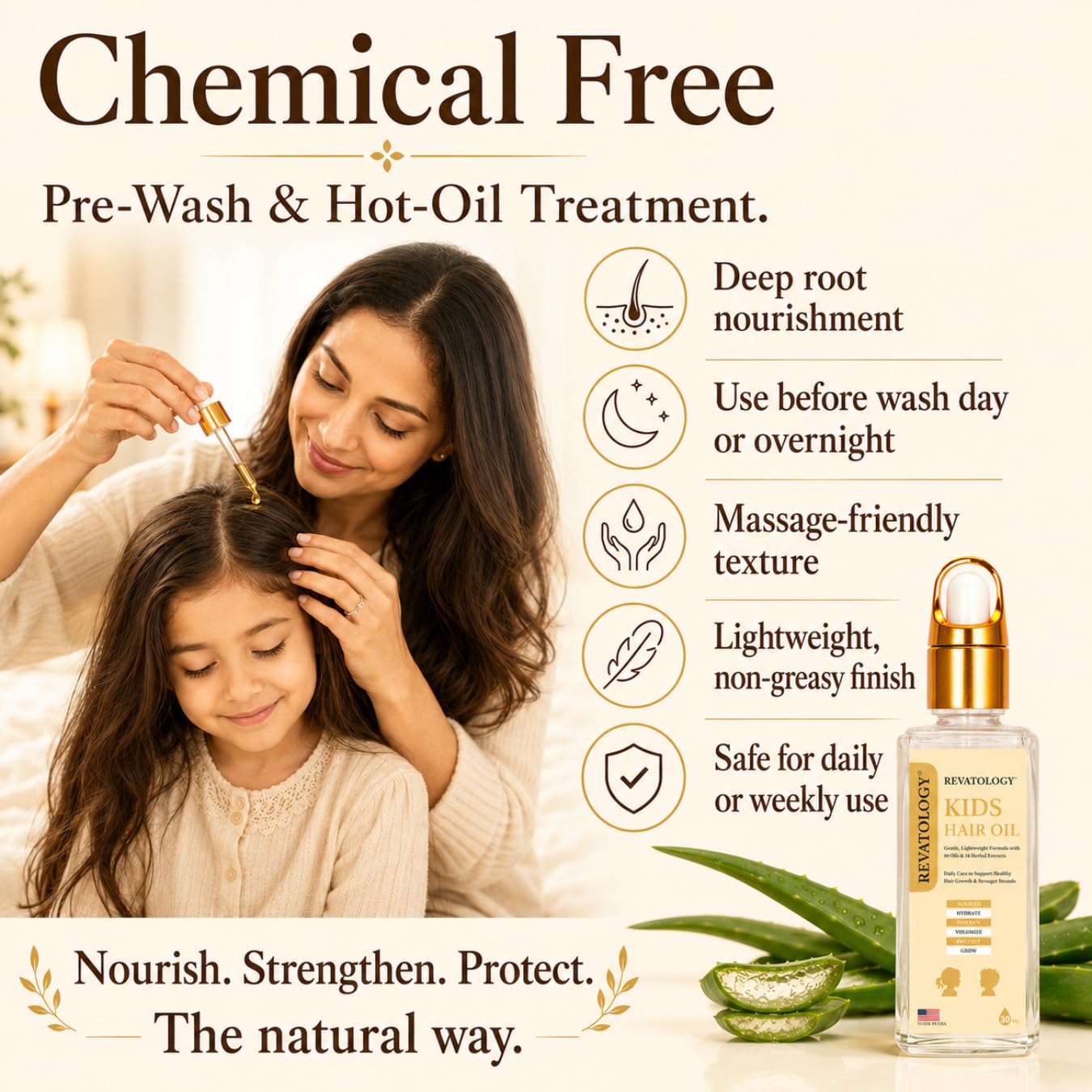 Mystique Abundance REVATOLOGY oil texture pouring showing lightweight, non-greasy absorption