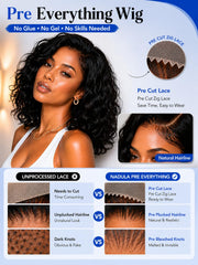 Nadula side profile with side part demonstrating natural fall benefit