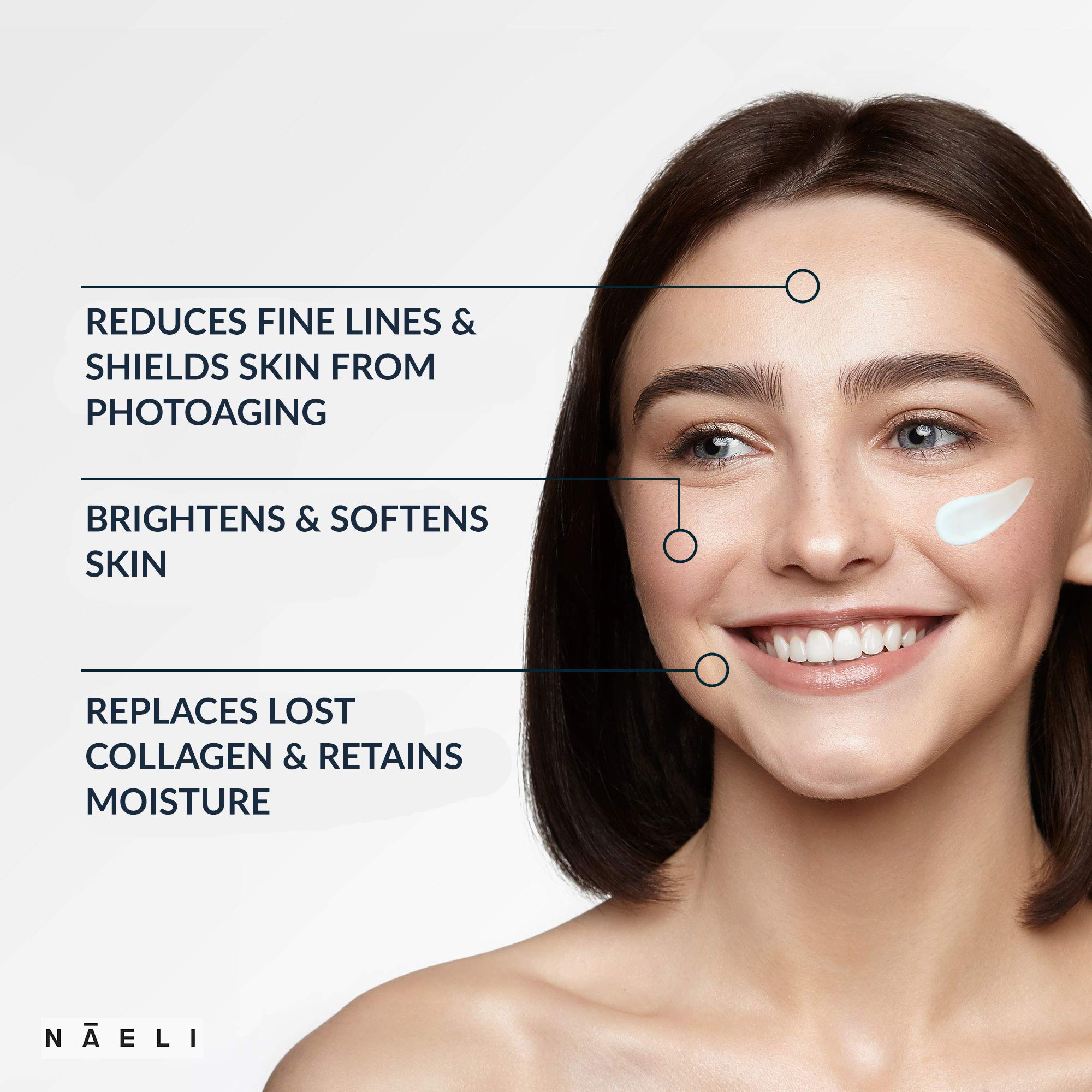 NAELI cream texture close-up demonstrating light, fast-absorbing feel