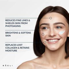 NAELI cream texture close-up demonstrating light, fast-absorbing feel