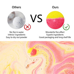 nagaliving bath bomb fizzing in tub creating colorful whirlpool and relaxing atmosphere