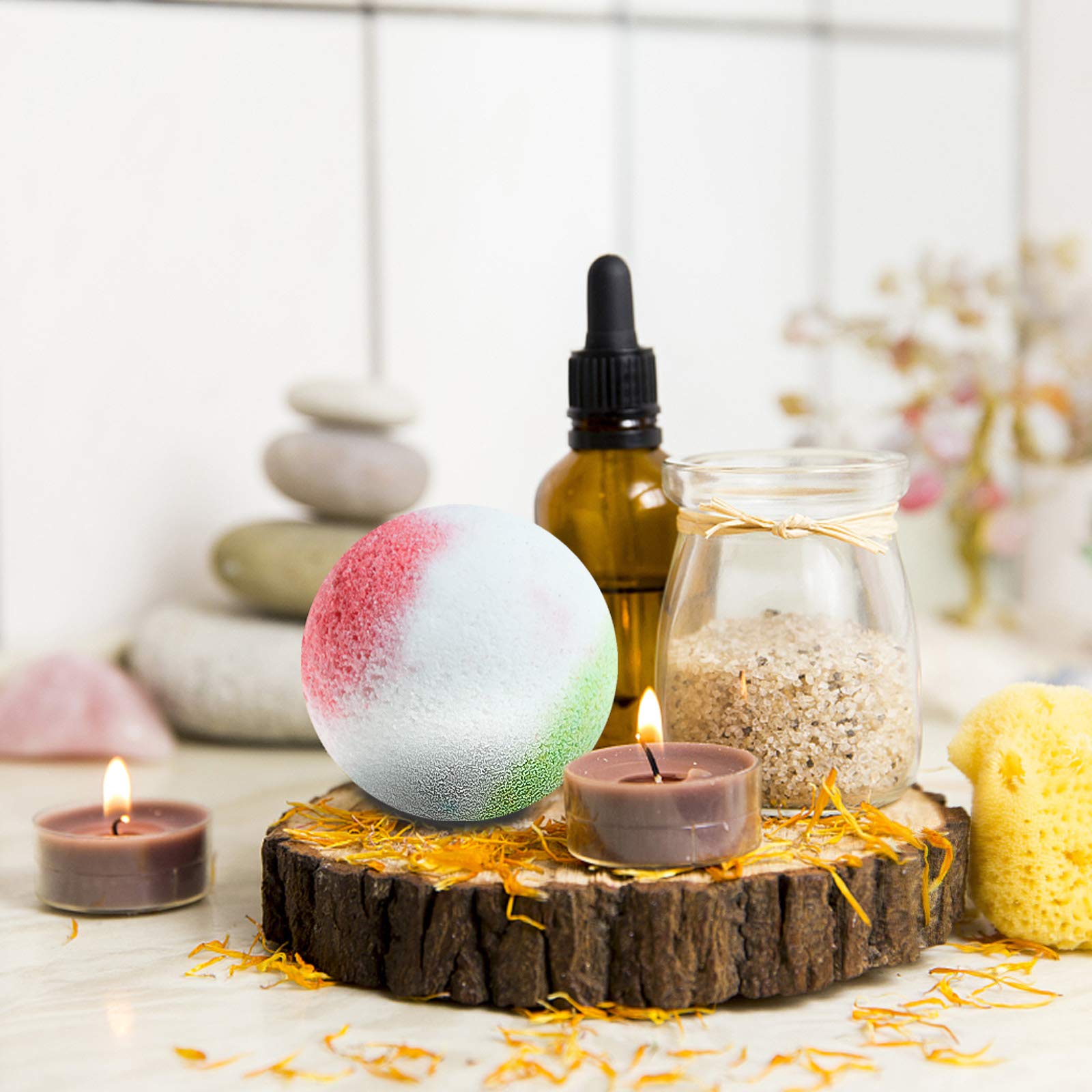 nagaliving individual labels visible for each bath bomb to identify scents
