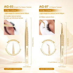 NAGARAKU curved tweezer front view demonstrating angled tip control