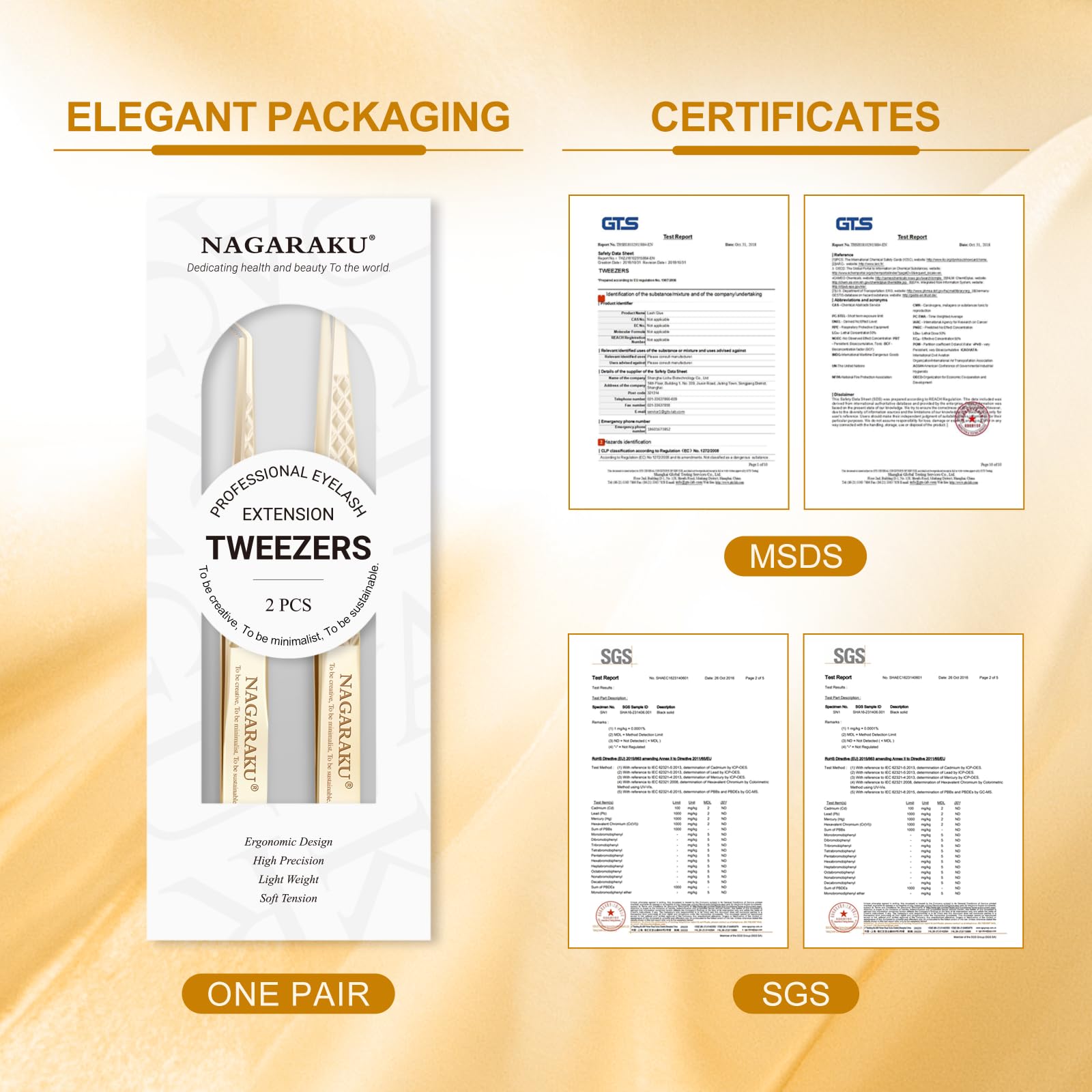 NAGARAKU tweezers beside ruler showing scale for precision tasks