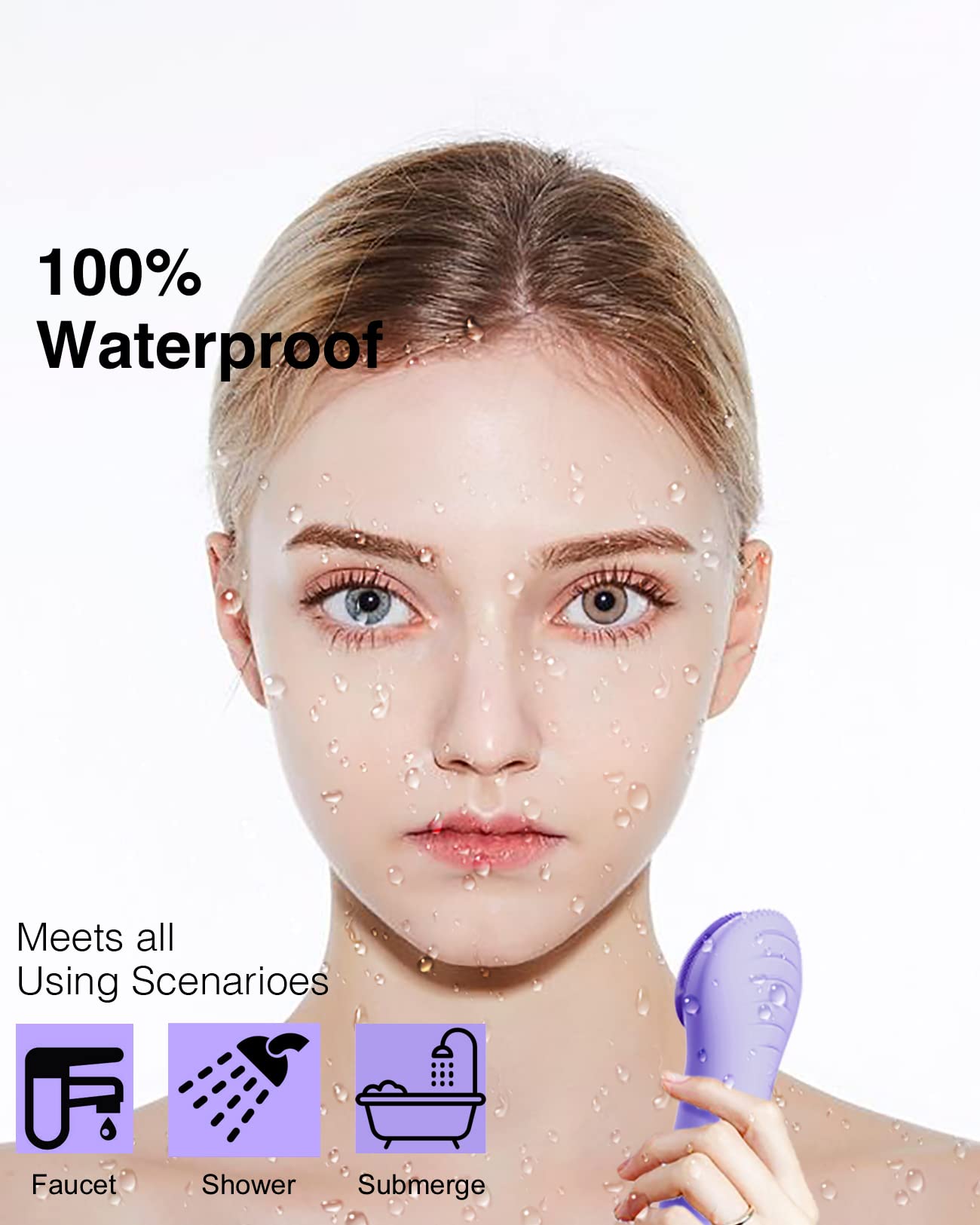 NågraCoola close-up of ultra-soft silicone bristles showing gentle cleansing
