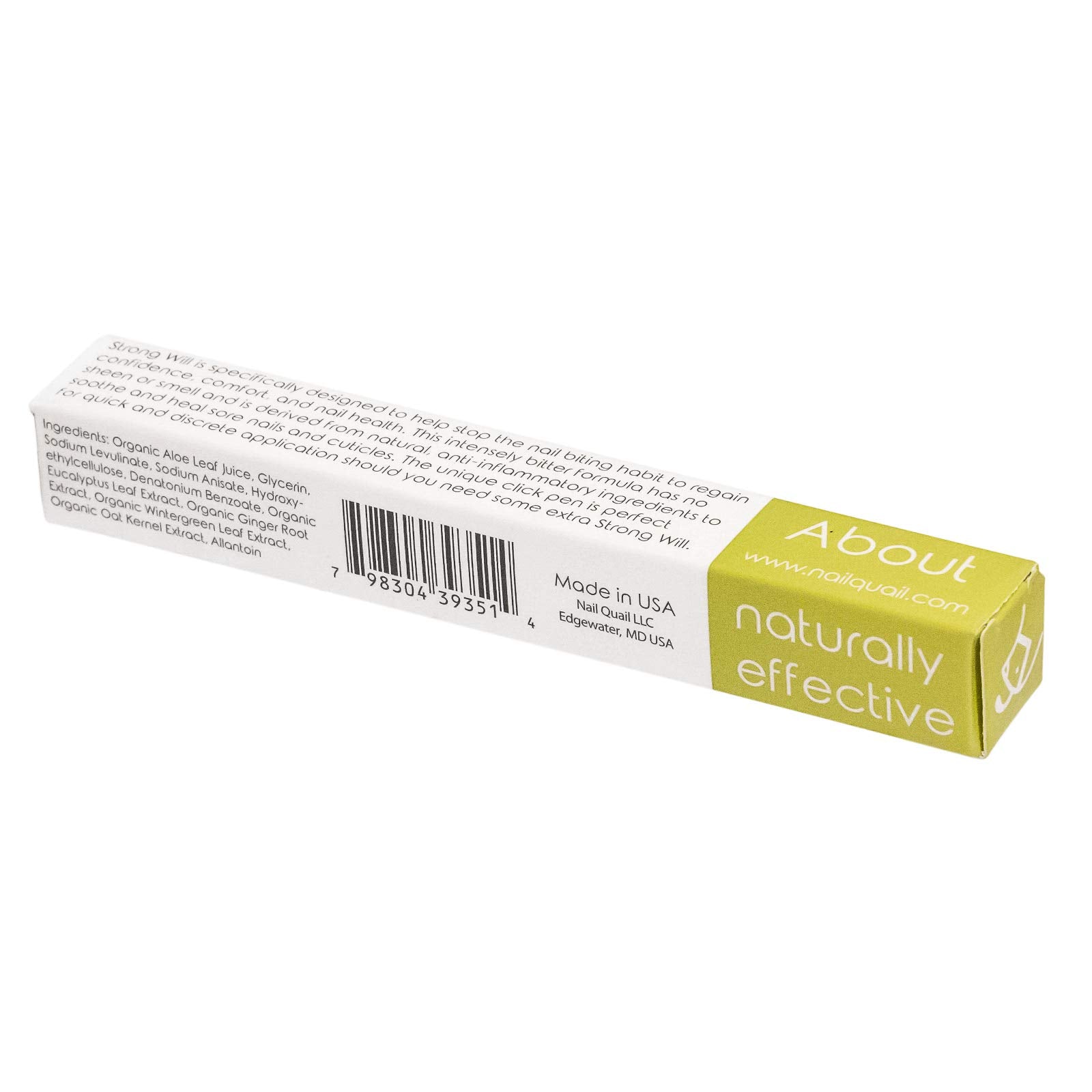 Nail Quail click pen on a home desk demonstrating discreet daily habit support