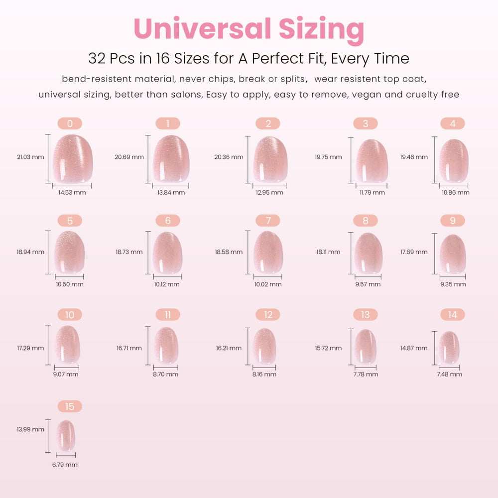 Nail Reformation spread of 32 nails displaying variety of sizes for custom match