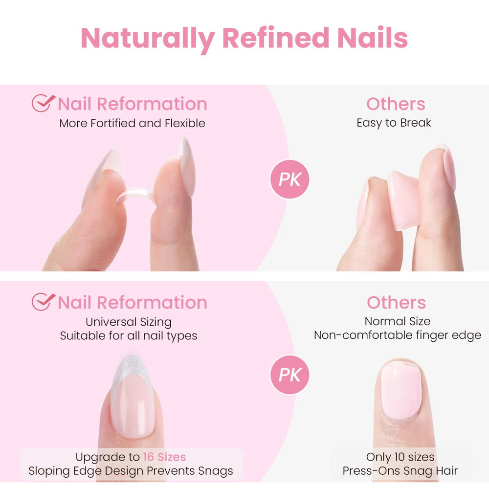 Nail Reformation step-by-step application scene showing quick at-home manicure